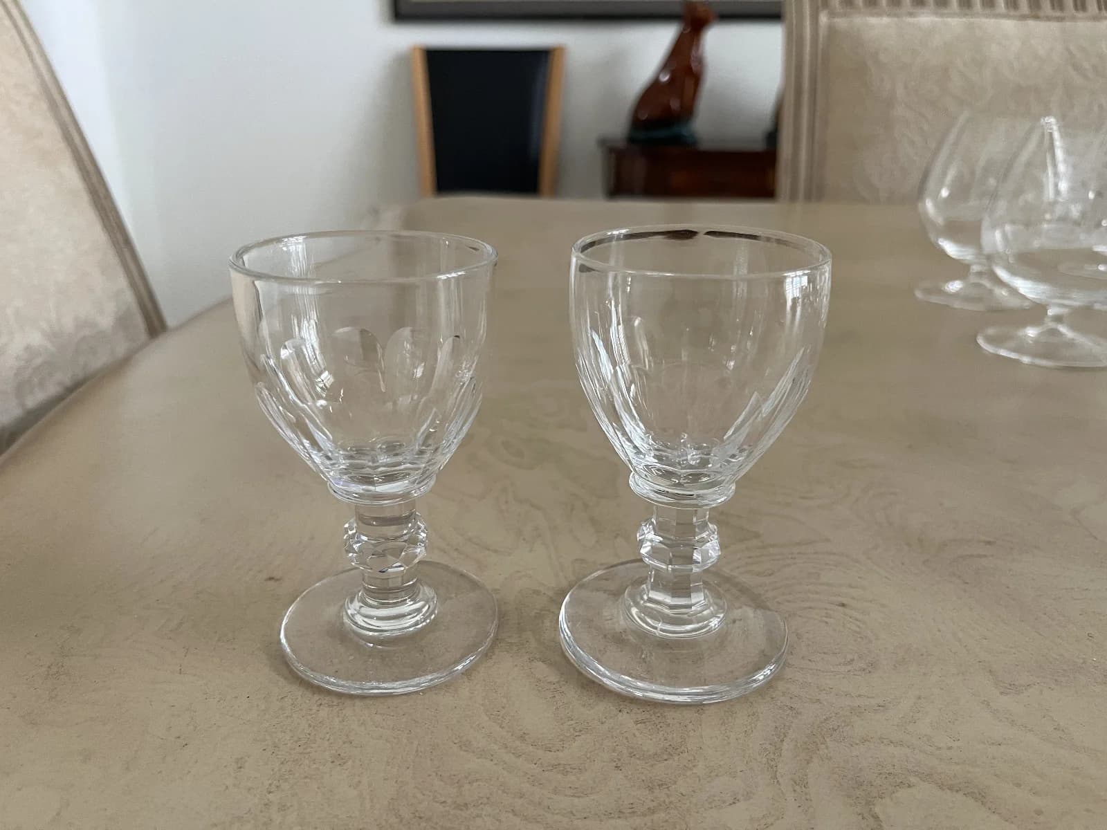 Pair of vintage crystal glasses