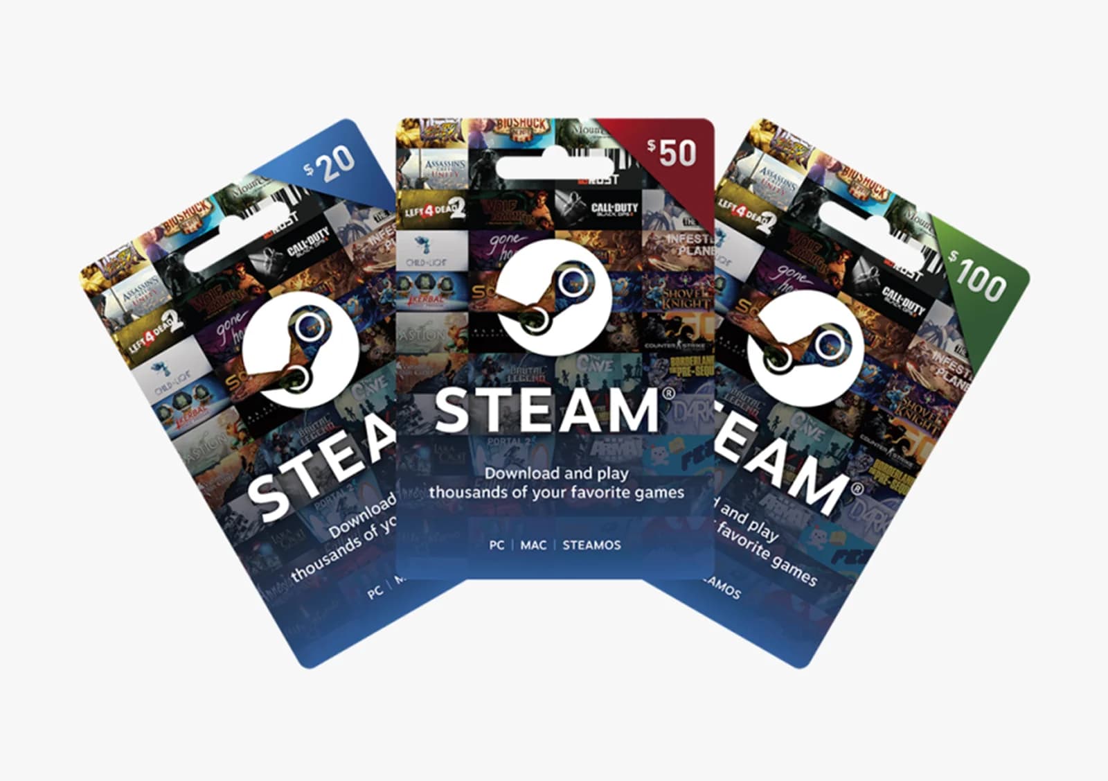 Steam Gift Cards! Fast & Free Online Delivery!