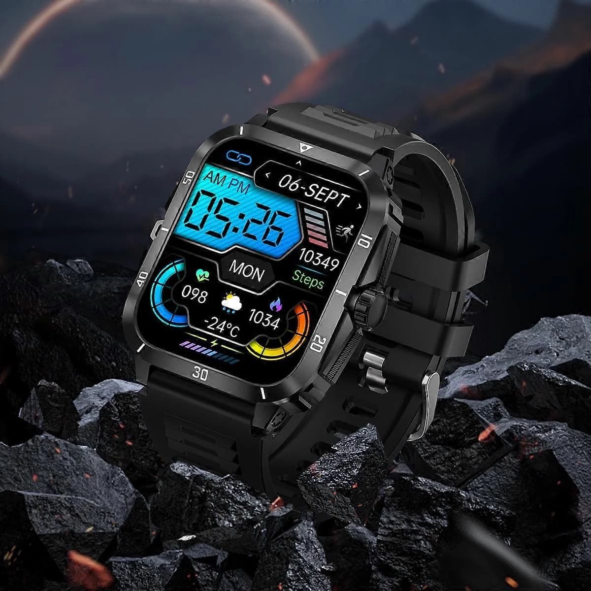 Men's Rugged Smart Sport Watch W/BT Calling!