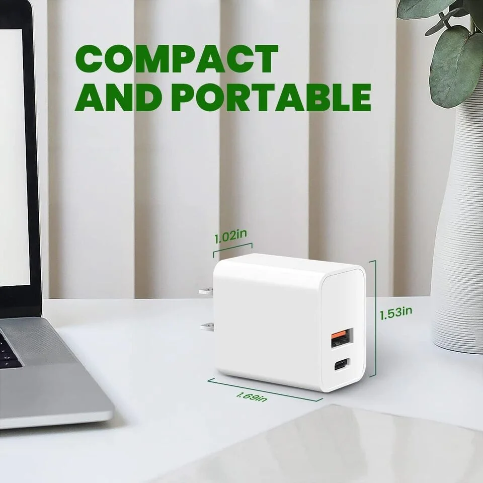 Dual Port 20W Fast Charge Adapter! Type C + USB!