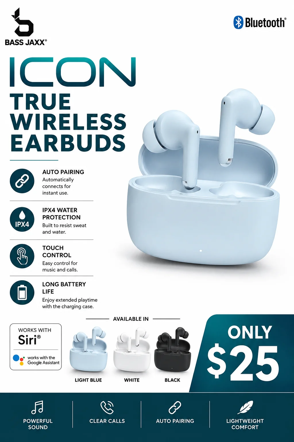 Bass Jaxx Icon True Wireless Earbuds