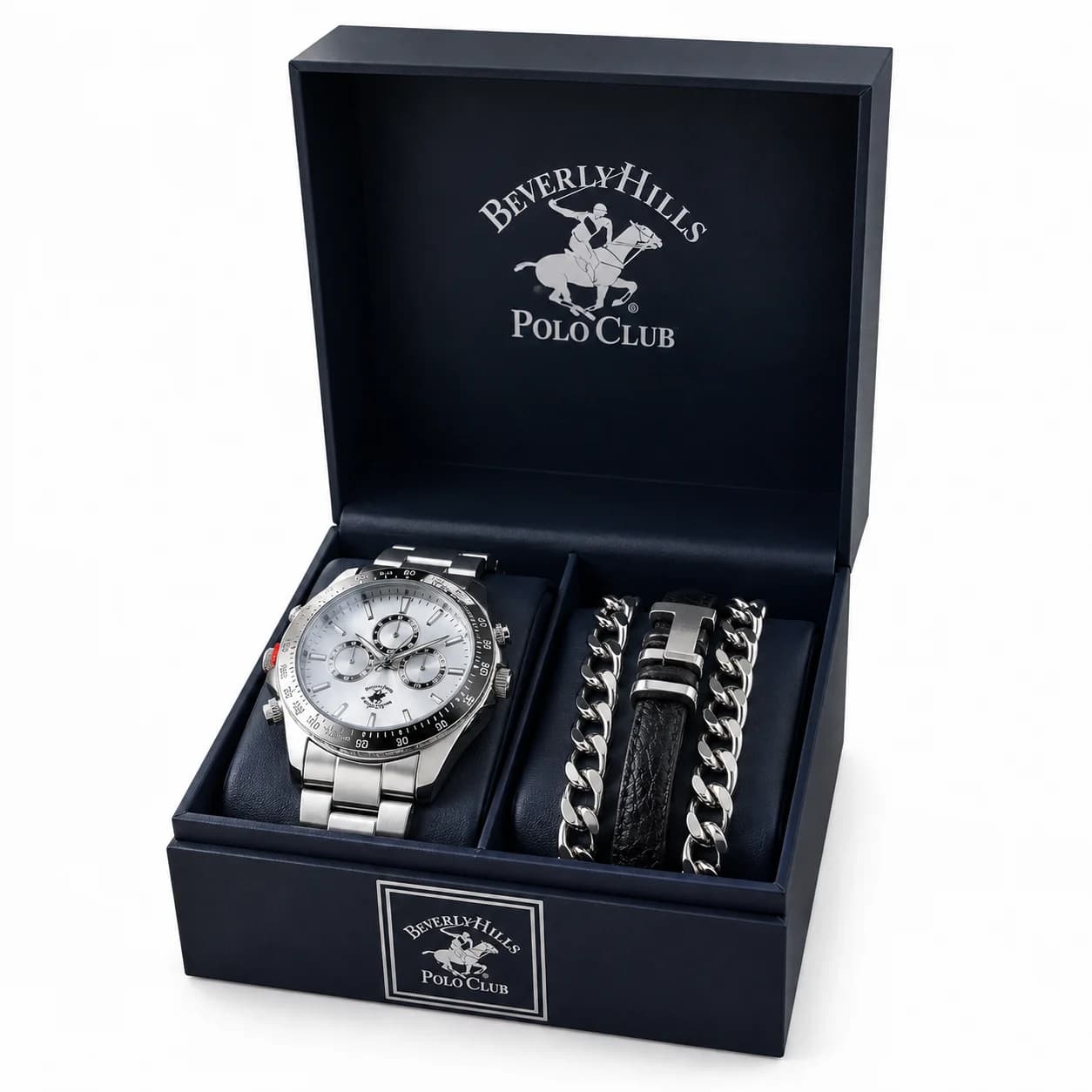 Beverly Hills Polo Club Men’s Luxury Watch & Bracelet Gift Set