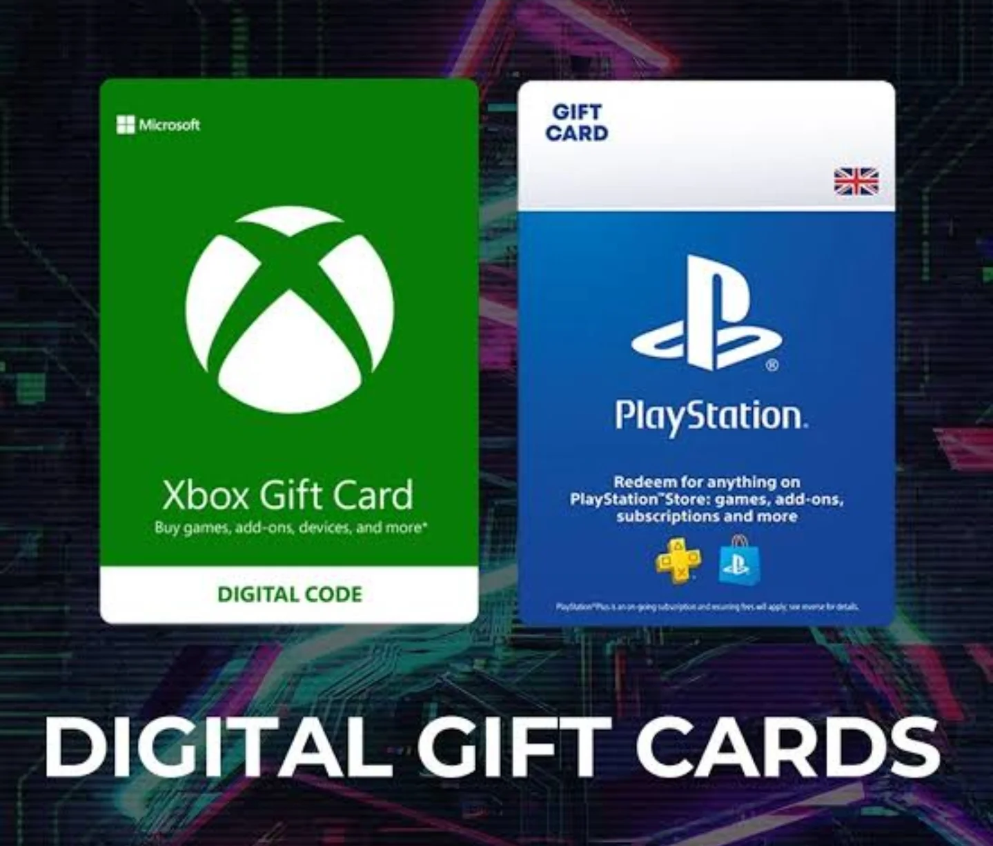 Microsoft Xbox & PlayStation Store Digital Gift Cards