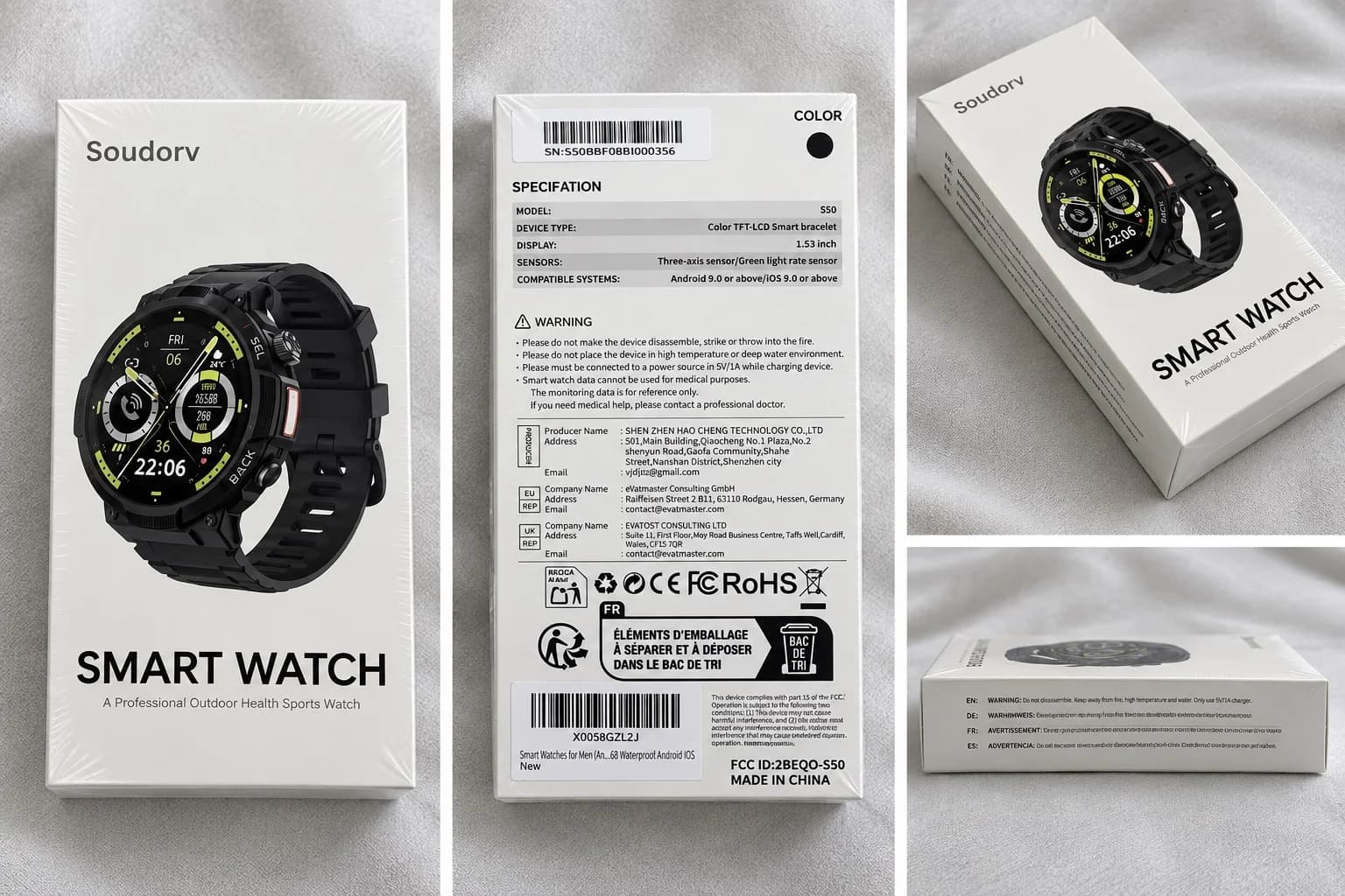 Soudorv S50 Smart Watch – Brand New