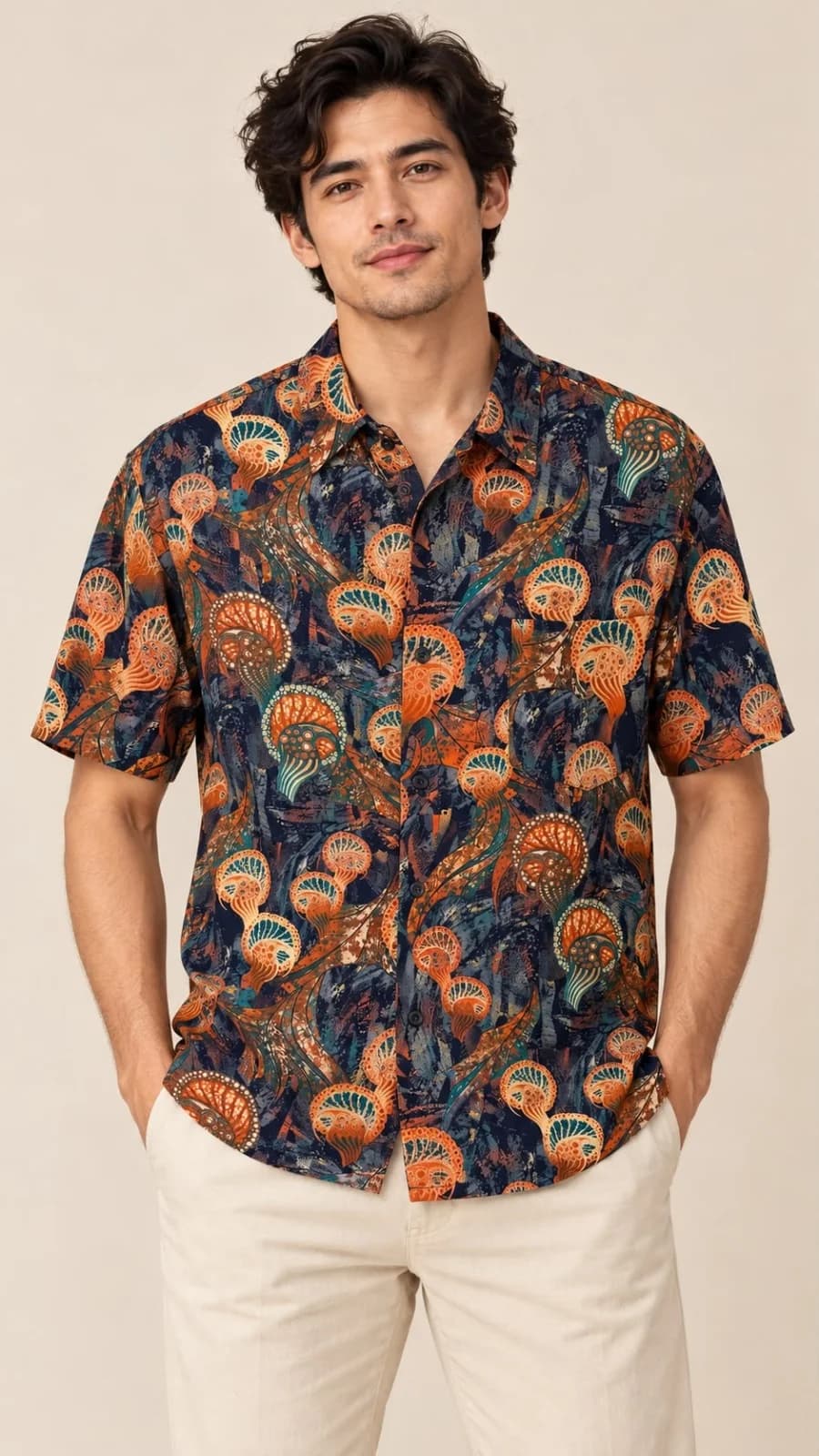 KARUBÉ | Unisex Jellyfish Print Rayon Shirt – Made in Bali