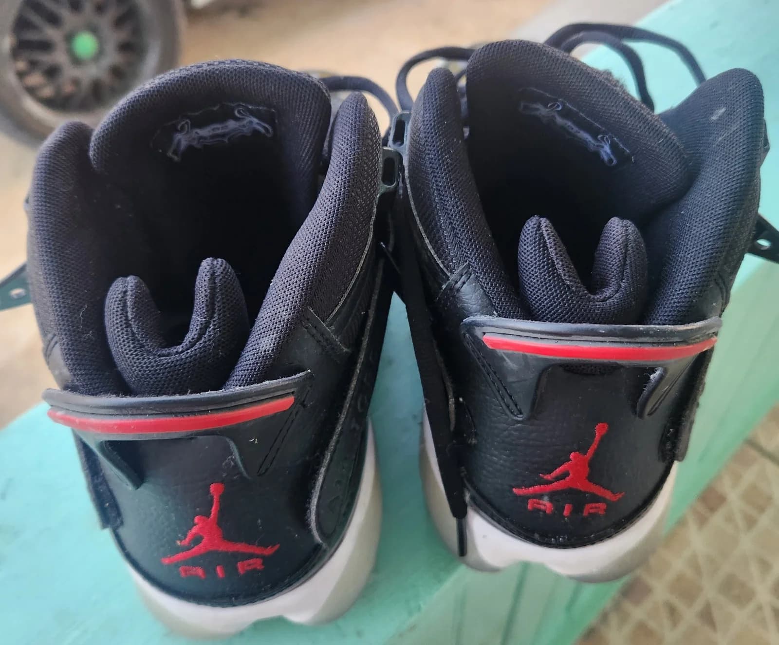 Jordan 6 Rings Black Red White Size 10.5